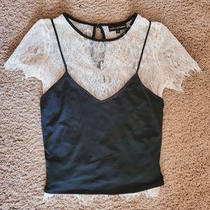 White Lace Crop Top
